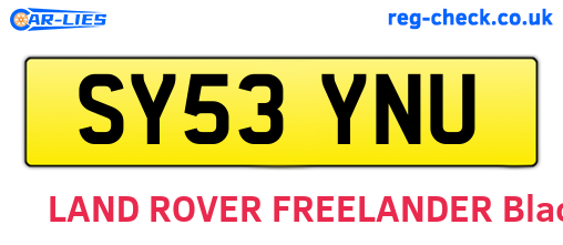 SY53YNU are the vehicle registration plates.