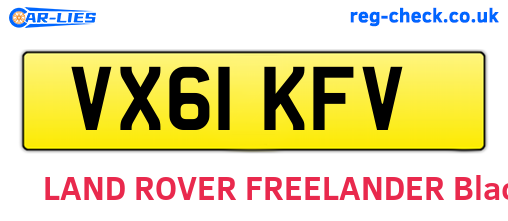 VX61KFV are the vehicle registration plates.