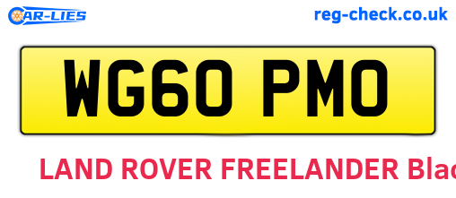 WG60PMO are the vehicle registration plates.