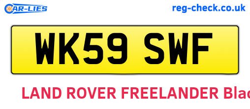 WK59SWF are the vehicle registration plates.