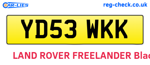 YD53WKK are the vehicle registration plates.