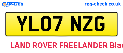 YL07NZG are the vehicle registration plates.