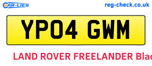 YP04GWM are the vehicle registration plates.