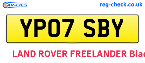 YP07SBY are the vehicle registration plates.