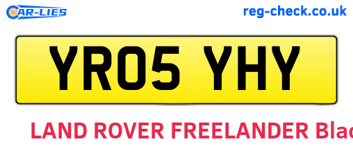 YR05YHY are the vehicle registration plates.