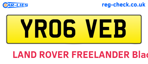 YR06VEB are the vehicle registration plates.