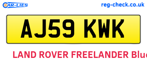 AJ59KWK are the vehicle registration plates.