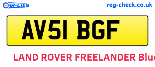 AV51BGF are the vehicle registration plates.