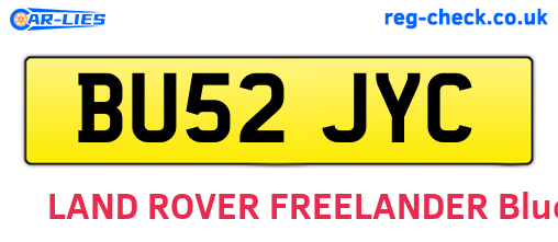 BU52JYC are the vehicle registration plates.