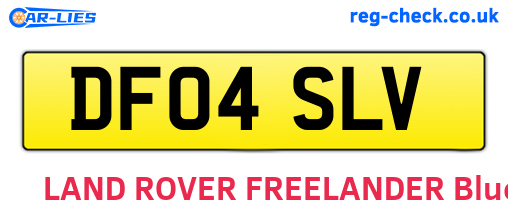 DF04SLV are the vehicle registration plates.