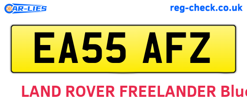 EA55AFZ are the vehicle registration plates.