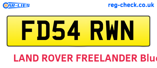 FD54RWN are the vehicle registration plates.