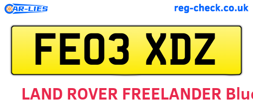 FE03XDZ are the vehicle registration plates.