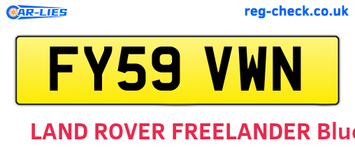 FY59VWN are the vehicle registration plates.