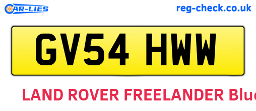 GV54HWW are the vehicle registration plates.
