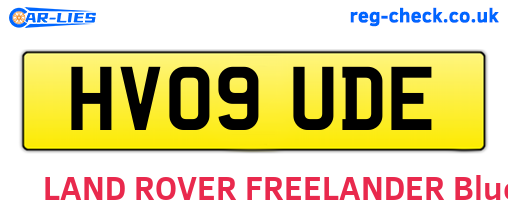 HV09UDE are the vehicle registration plates.