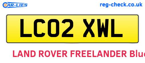LC02XWL are the vehicle registration plates.