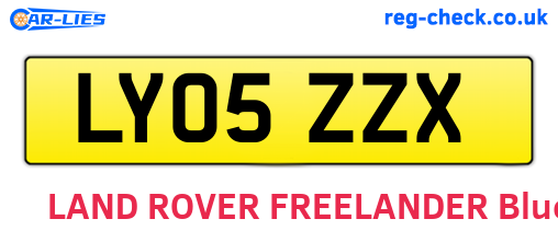LY05ZZX are the vehicle registration plates.