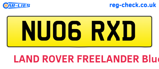 NU06RXD are the vehicle registration plates.