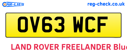 OV63WCF are the vehicle registration plates.