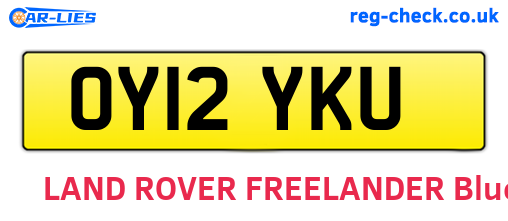 OY12YKU are the vehicle registration plates.