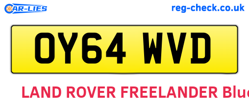 OY64WVD are the vehicle registration plates.