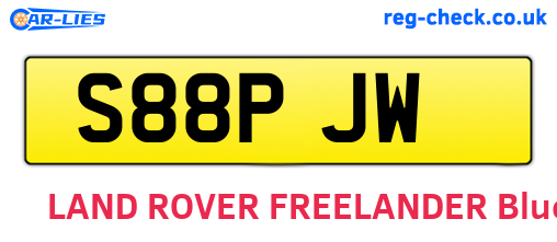 S88PJW are the vehicle registration plates.