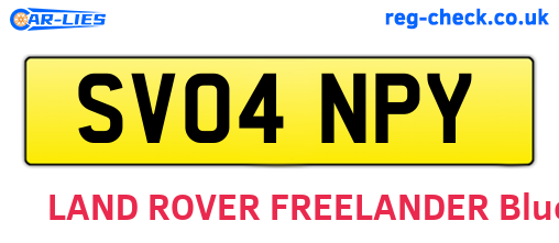 SV04NPY are the vehicle registration plates.