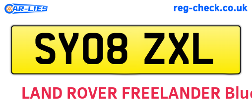 SY08ZXL are the vehicle registration plates.