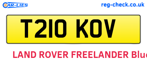 T210KOV are the vehicle registration plates.
