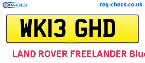WK13GHD are the vehicle registration plates.
