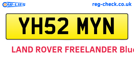 YH52MYN are the vehicle registration plates.