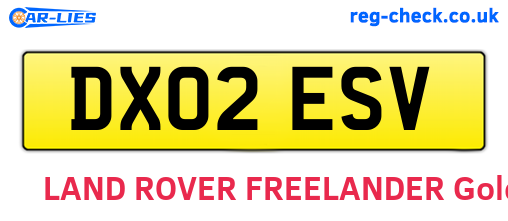 DX02ESV are the vehicle registration plates.