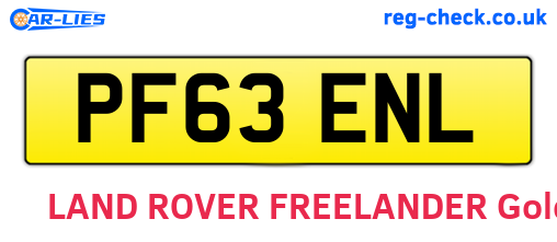 PF63ENL are the vehicle registration plates.