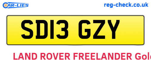 SD13GZY are the vehicle registration plates.