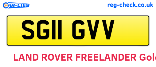 SG11GVV are the vehicle registration plates.