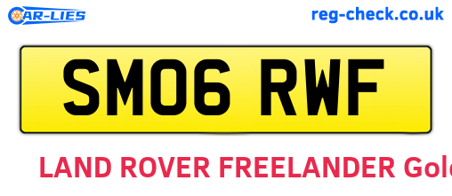 SM06RWF are the vehicle registration plates.