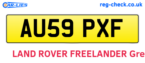 AU59PXF are the vehicle registration plates.