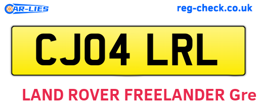 CJ04LRL are the vehicle registration plates.
