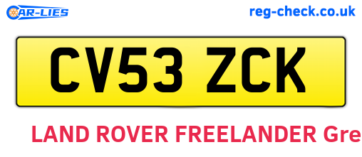 CV53ZCK are the vehicle registration plates.