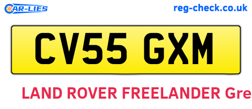 CV55GXM are the vehicle registration plates.