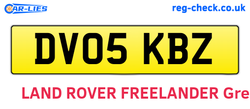 DV05KBZ are the vehicle registration plates.