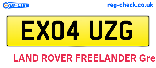 EX04UZG are the vehicle registration plates.