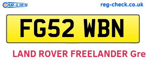 FG52WBN are the vehicle registration plates.