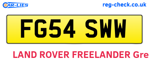 FG54SWW are the vehicle registration plates.