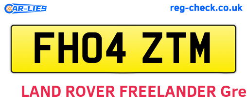 FH04ZTM are the vehicle registration plates.