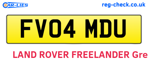 FV04MDU are the vehicle registration plates.
