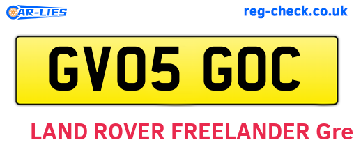 GV05GOC are the vehicle registration plates.