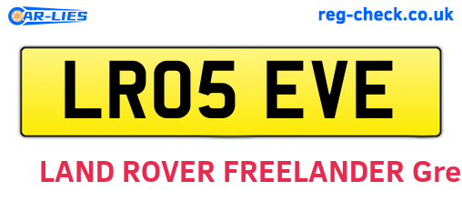 LR05EVE are the vehicle registration plates.