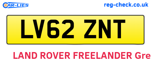 LV62ZNT are the vehicle registration plates.